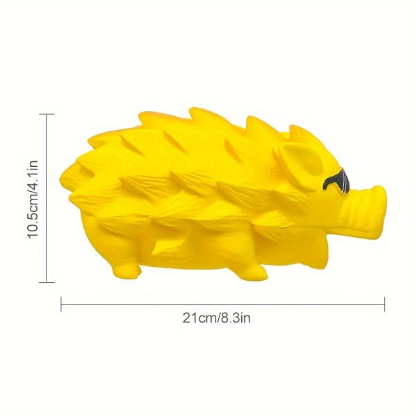 One Large Hedgehog-Shaped Latex Chew Toy for Dogs, Featuring a Squeaker And Designed for Medium to Large Breeds to Help with Teeth Grinding, Without Battery