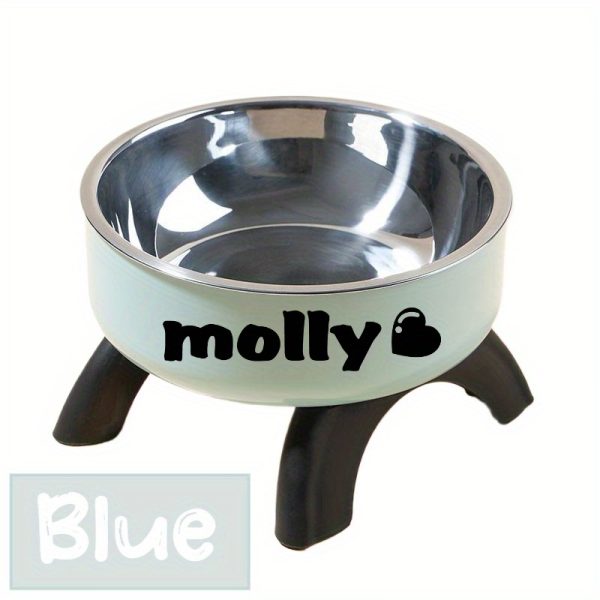 Personalized Pet Bowl with Custom Name, Non-Slip And Spill-Proof Stainless Steel Interior, Easy to Clean, Suitable for Dogs And Cats, in Pink And Mint Green, a Great Gift for Pet Lovers