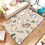 Rabbit-Patterned Pet Mat, Non-Slip, Quick-Drying, Washable for Dog Crates & Dog Beds | Washable Non-Slip Pet Feeding Mat, Kitchen Mat, Yoga Mat, Non-Slip Bathroom Mat, Absorbent Washable Polyester, Suitable for Living Room Entrances, Camping