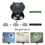 1pc Raised Slow Feeder, 6 inch Handmade Ceramic Elevated Food Bowl Tilted Design for Dog and Cat for Dry and Wet Food
