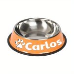 Personalized Anti-Slip Stainless Steel Pet Bowl with Custom Name - Non-Tip Dog & Cat Foodu002F Water Dish, Engraved Pet Bowl, Durable Feeder for Puppy, Kitten - Ideal Gift for Pet Lovers