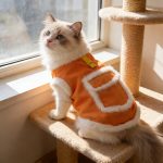 Spring And Autumn Pet Clothing with a Leash Ring, Yellow And Blue Pet Coat, Warm And Comfortable Vest for Cats And Small Dogs, Cat Jumpsuit That Keeps Pets Warm Without Restricting Their Movement, Available in Multiple Colors And Sizes
