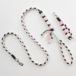 1pc Me and My Pet Handmade Woven Rope Dog Leash & Phone Lanyard - 1.4m Durable Polyester, Floral Pattern, 4ft for Smallu002FMedium Dogs, Christmas Gift (No Battery Needed)