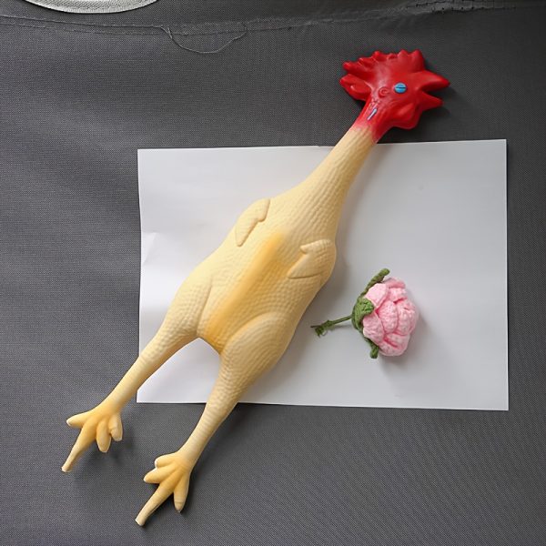 Jumbo Chicken Squeaky Chew Toy for Large Dogs - Heavy Duty Latex Biting Toy, No Battery Safe Aggressive Chewer Relax