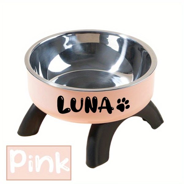 Personalized Pet Bowl with Custom Name, Non-Slip And Spill-Proof Stainless Steel Interior, Easy to Clean, Suitable for Dogs And Cats, in Pink And Mint Green, a Great Gift for Pet Lovers