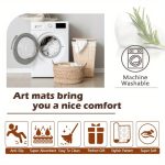 Rabbit-Patterned Pet Mat, Non-Slip, Quick-Drying, Washable for Dog Crates & Dog Beds | Washable Non-Slip Pet Feeding Mat, Kitchen Mat, Yoga Mat, Non-Slip Bathroom Mat, Absorbent Washable Polyester, Suitable for Living Room Entrances, Camping