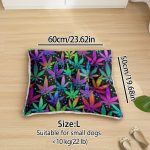 Extra-Large Plush Dog Sofa Bed with Colorful Maple Leaf Digital Print, Machine Washable Dog Bed Suitable for Small, Medium, And Large Dogs, Made of Soft And Breathable Thick Polyester