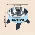 Personalized Pet Bowl with Custom Name, Non-Slip And Spill-Proof Stainless Steel Interior, Easy to Clean, Suitable for Dogs And Cats, in Pink And Mint Green, a Great Gift for Pet Lovers