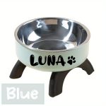 Personalized Pet Bowl with Custom Name, Non-Slip And Spill-Proof Stainless Steel Interior, Easy to Clean, Suitable for Dogs And Cats, in Pink And Mint Green, a Great Gift for Pet Lovers
