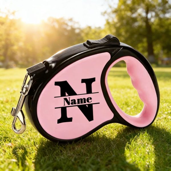 1pc Retractable Dog Leash - Customizable Name with Self-Defined Letter Design - Ergonomic Handle - 196.85inch Anti-Tangle Dog Leash - Made of Durable PP Material and Strong Nylon Strap, Available in Six Colors - Suitable for Small Dogs - A New Year's