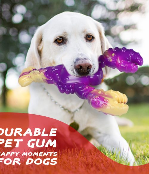 Dog Chew and Teething Toy, Colorful Animal-shaped Dog Chew, Grooved Design for Applying Treats, Enhances Pet Entertainment, Suitable for Mediumu002Flarge Breed Dogs
