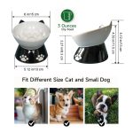 1pc Raised Slow Feeder, 6 inch Handmade Ceramic Elevated Food Bowl Tilted Design for Dog and Cat for Dry and Wet Food
