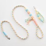 1pc Me and My Pet Handmade Woven Rope Dog Leash & Phone Lanyard - 1.4m Durable Polyester, Floral Pattern, 4ft for Smallu002FMedium Dogs, Christmas Gift (No Battery Needed)