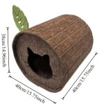 1pc Stump-Shaped Cat Bed, Three-Dimensional Semi-Enclosed Hideout House, Wear-Resistant, Scratch-Resistant, and Durable, Non-Stick Hair, Easy to Clean, Multi-Functional and Foldable, Easy to Store, Indoor Cat Resting Pet Supply