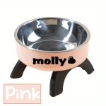 Personalized Pet Bowl with Custom Name, Non-Slip And Spill-Proof Stainless Steel Interior, Easy to Clean, Suitable for Dogs And Cats, in Pink And Mint Green, a Great Gift for Pet Lovers